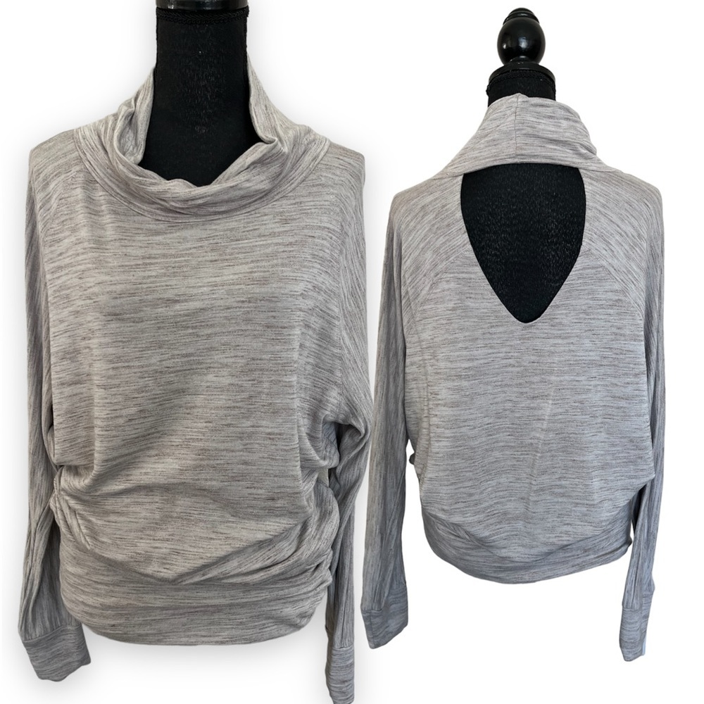Venus Beige Slouchy Pullover cut out Tunic
Cowlneck long sleeve top
